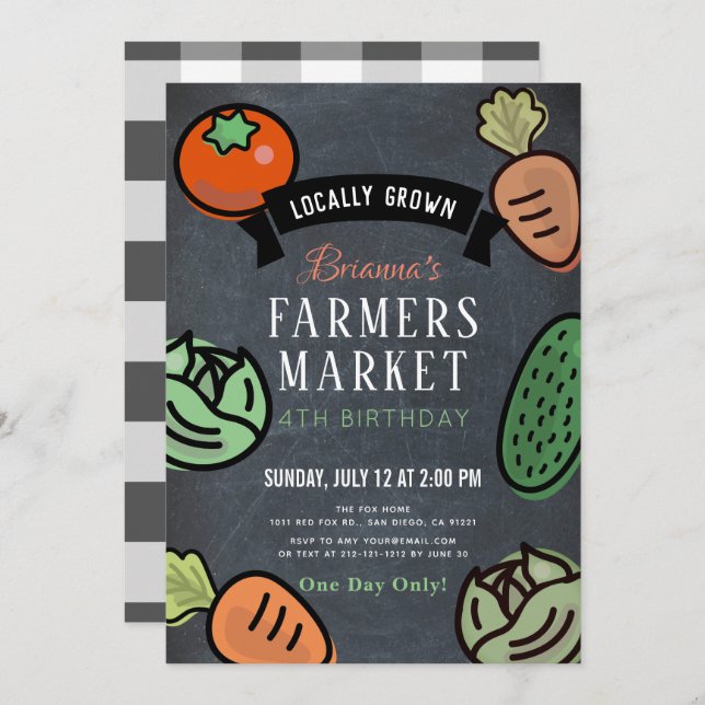 Invitation Anniversaire de enfant du tableau de bo (Devant / Derrière)