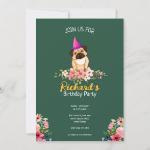 Invitation Anniversaire de enfant floral mignon