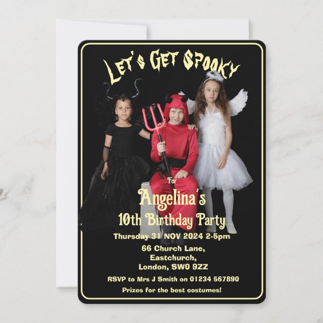 Invitation Anniversaire de enfant Halloween personnalisable (Devant)