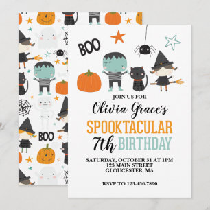 Invitation Anniversaire de enfant Halloween Spooktacular