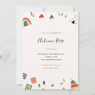 Invitation Anniversaire de enfant Jouet en bois