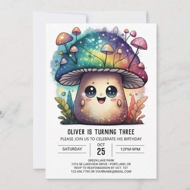 Invitation Anniversaire de enfant magique de champ (Devant)