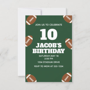 Invitation Anniversaire de enfant Party -Football Boys Annive