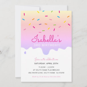 Invitation ANNIVERSAIRE DE ENFANT PARTY gouttes à gâteau arro