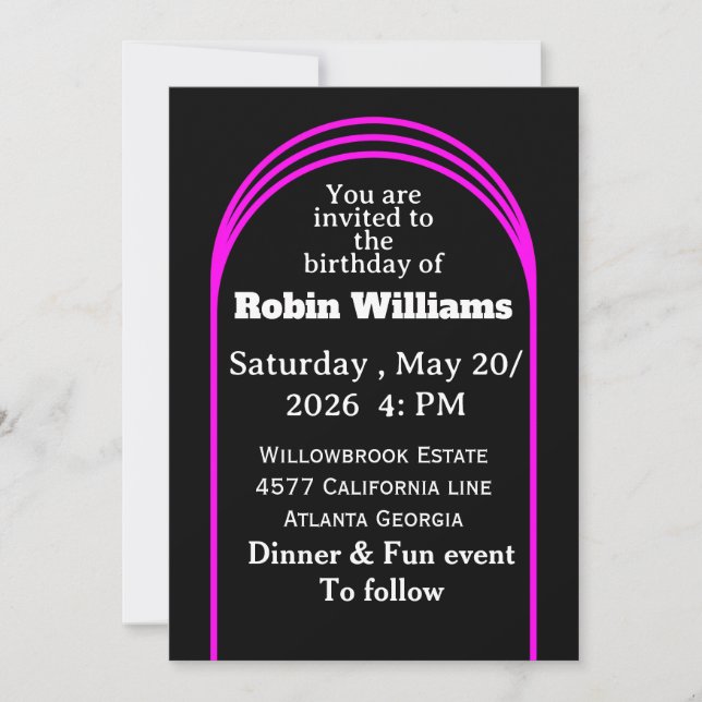 Invitation Anniversaire de enfant personnalisable  (Devant)