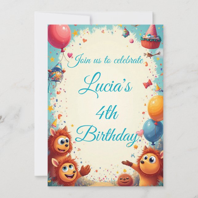 Invitation Anniversaire de enfant personnalisé (Devant)