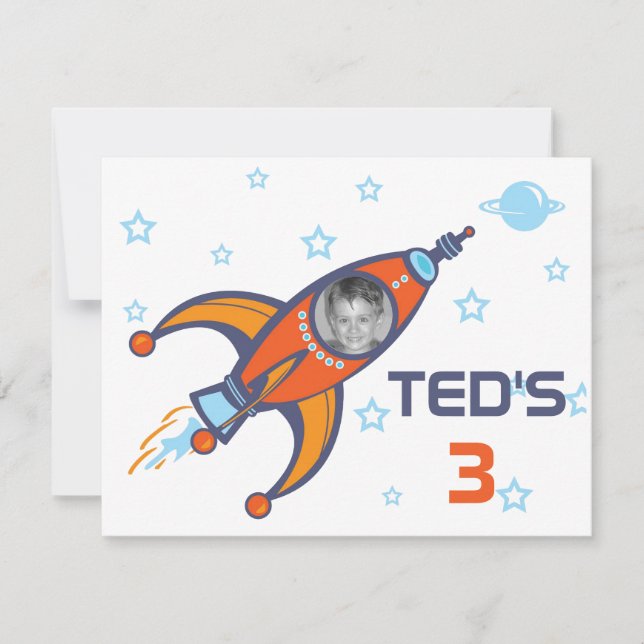 Invitation Anniversaire de enfant - Rocket (Devant)