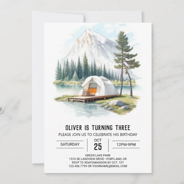 Invitation Anniversaire de enfant rustique (Devant)