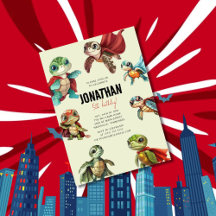 Anniversaire de enfant Superhero de tortue de mer