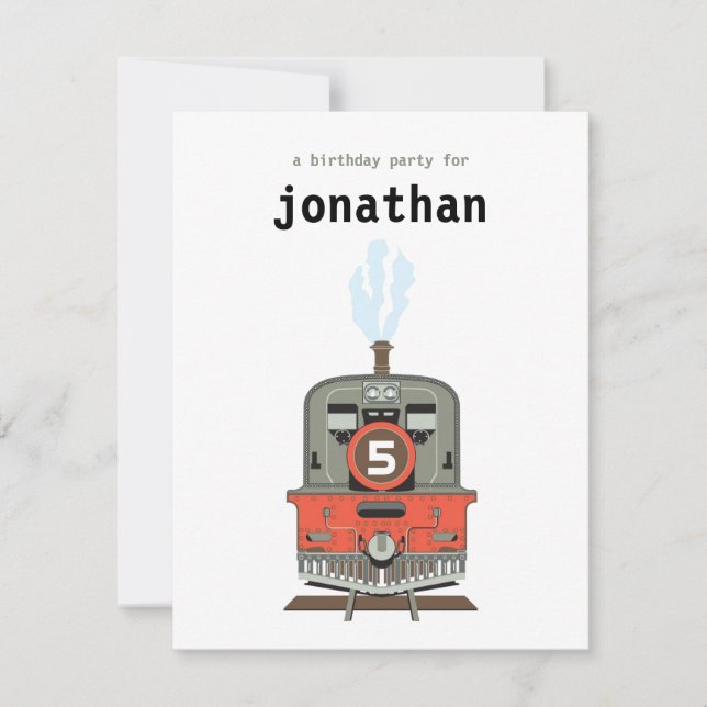 Invitation Anniversaire de enfant - Train (Devant)