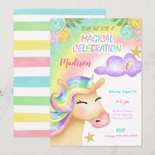Invitation Anniversaire de enfant Unicorn