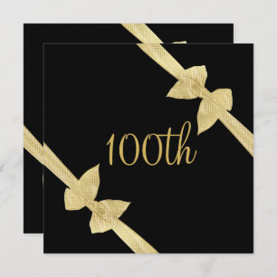 Invitation Anniversaire de Faux d'arcs élégants d'or 100th