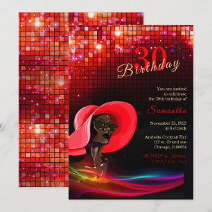 Invitation Anniversaire de femme afro-américaine