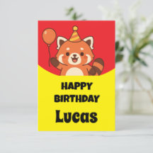 Anniversaire de fête panda rouge génial