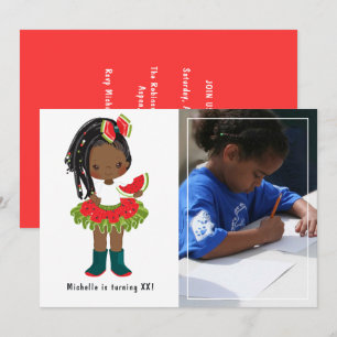 Invitation Anniversaire de fille noire américaine en tutu ave