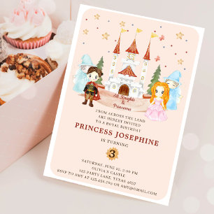 Invitation Anniversaire de fille Princesses et Chevaliers