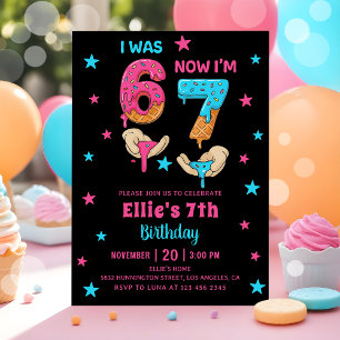 Invitation Anniversaire de fille six sept ans
