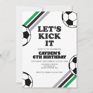 Invitation Anniversaire de foot Let's Kick It