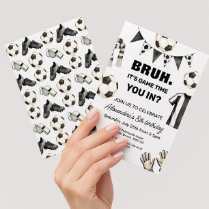 Invitation Anniversaire de foot - Mec C'est l'heure du match
