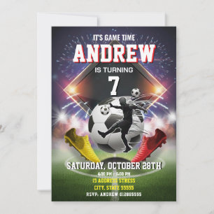 Invitation anniversaire de football personnalisabl