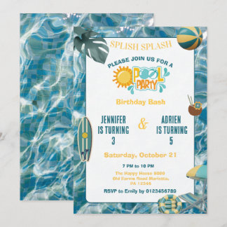 Invitation Anniversaire de fraternité tropicale Fête en pisci