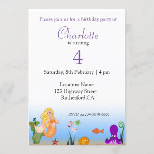 Invitation Anniversaire de Funny Seaworld