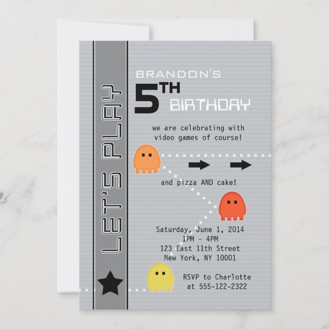 Invitation Anniversaire de Gamer (Devant)