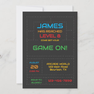 Invitation Anniversaire de Gamer Niveau Supérieur