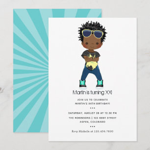 Invitation Anniversaire de garçon sur le thème Hip Hop