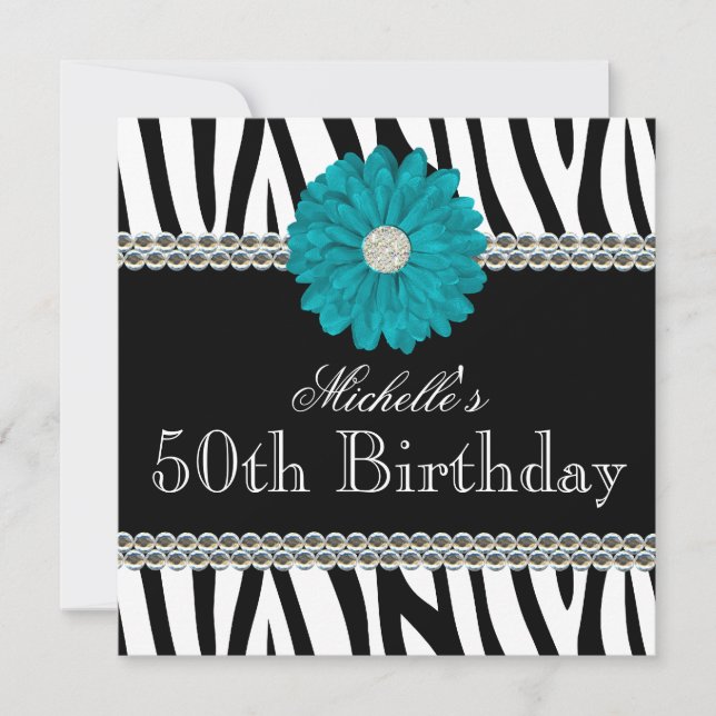 Invitation Anniversaire de gemmes imprimé par marguerite (Devant)