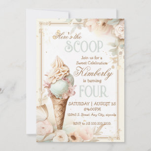 Invitation Anniversaire de glace.  fête de la glace vintage