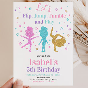 Invitation Anniversaire de Gymnastique avec Saut et Culbute