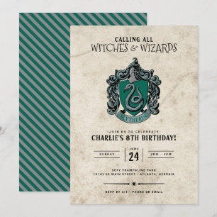 Invitation Anniversaire de Harry Potter   Slytherin Invitatio