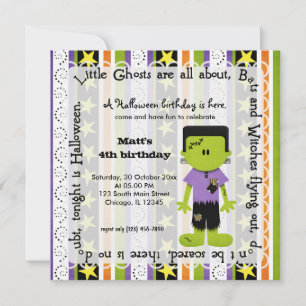 Invitation Anniversaire de Hocus Pocus Frankenstein
