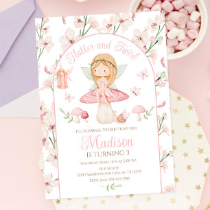Invitation Anniversaire de Jardin Magique Fantastique Fée Enc