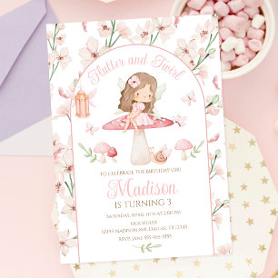 Invitation Anniversaire de Jardin Magique Fantastique Fée Enc