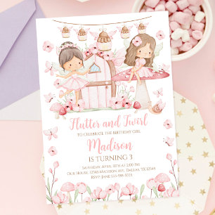 Invitation Anniversaire de Jardin Magique Fantastique Fée Enc