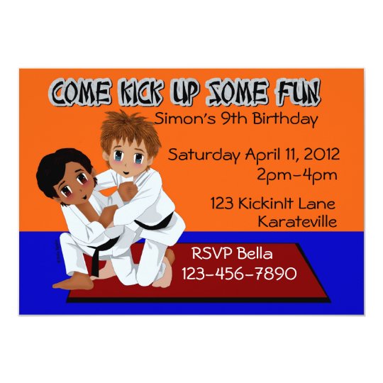 Invitation Anniversaire De Karate Zazzle Ca