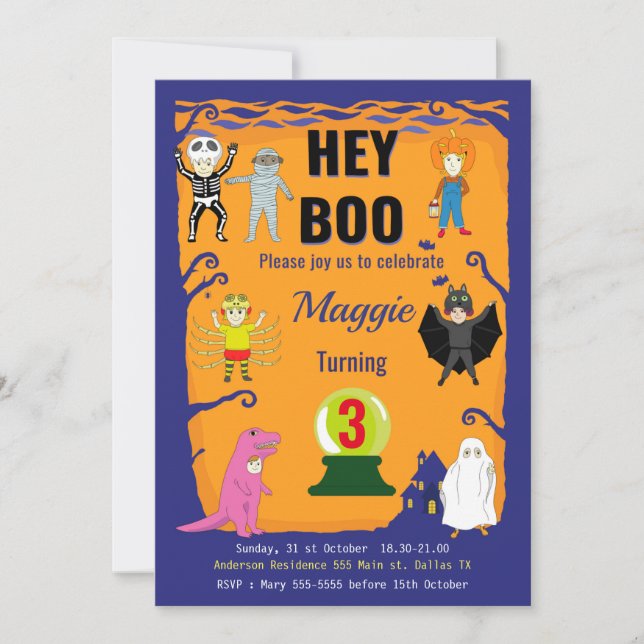 Invitation Anniversaire de Kid Halloween (Devant)