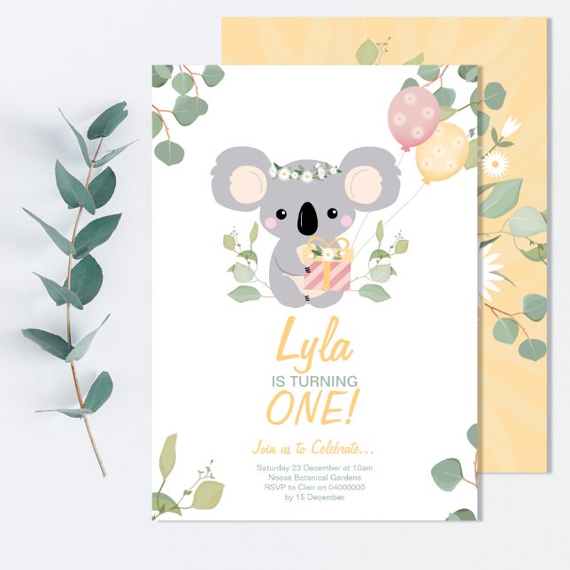 Invitation Anniversaire de Koala (Koala Birthday Invite)