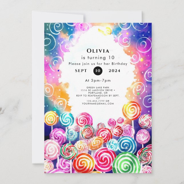 Invitation Anniversaire de la Candyland (Devant)