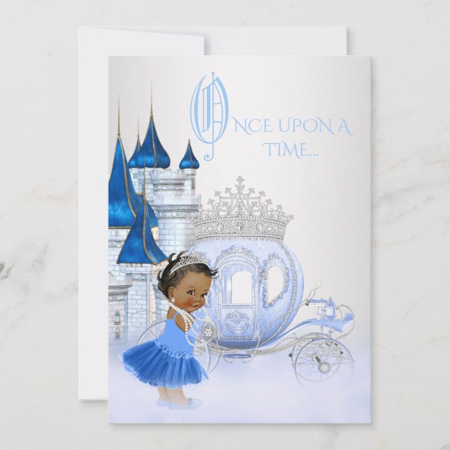 Invitation Anniversaire de la Cendrillon afro-américaine (Devant)