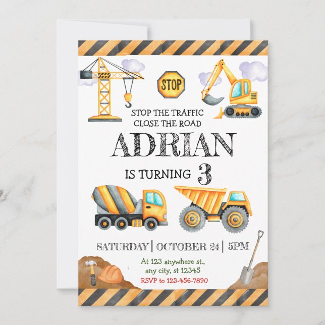 Invitation Anniversaire de la construction moderne (Devant)