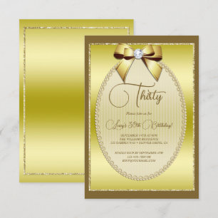 Invitation Anniversaire de la corneille à bijoux en or élégan