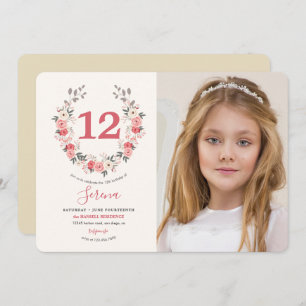 Invitation Anniversaire de la couronne rose