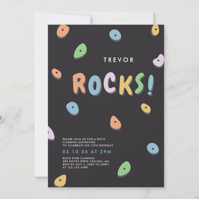 Invitation Anniversaire de la Escalade rock (Devant)