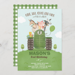 Invitation Anniversaire de la ferme Boy Old MacDonald Barnyar