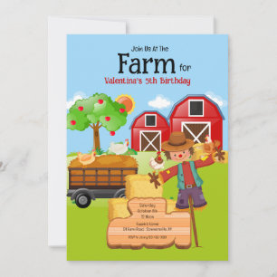 Invitation Anniversaire de la ferme Scarecrow