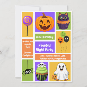 Invitation Anniversaire de la fête de la nuit - Halloween nui