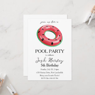 invitation anniversaire de la fête de la piscine d